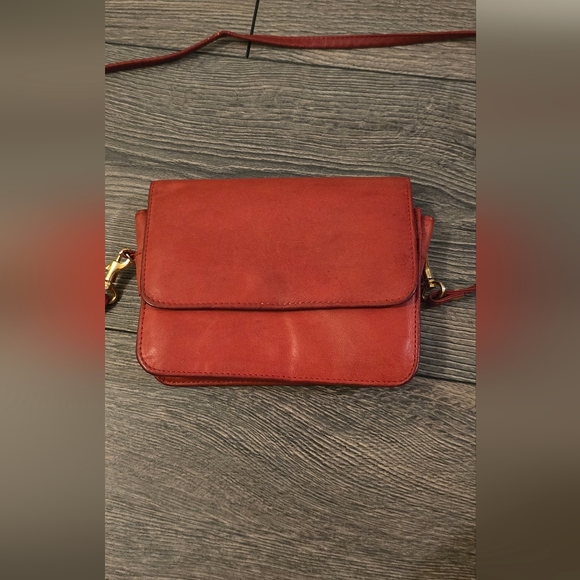 Orvis Handbags - Vintage Red Leather Orvis Shoulder Purse Clutch With Removable Straps